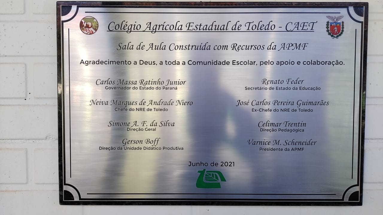 Inauguração de Sala de Aula no Colégio Agrícola Estadual de Toledo