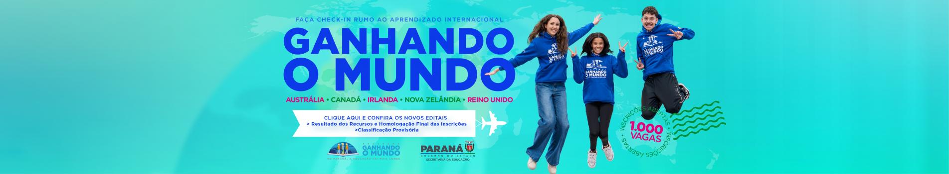 Banner Ganhando o Mundo Alunos