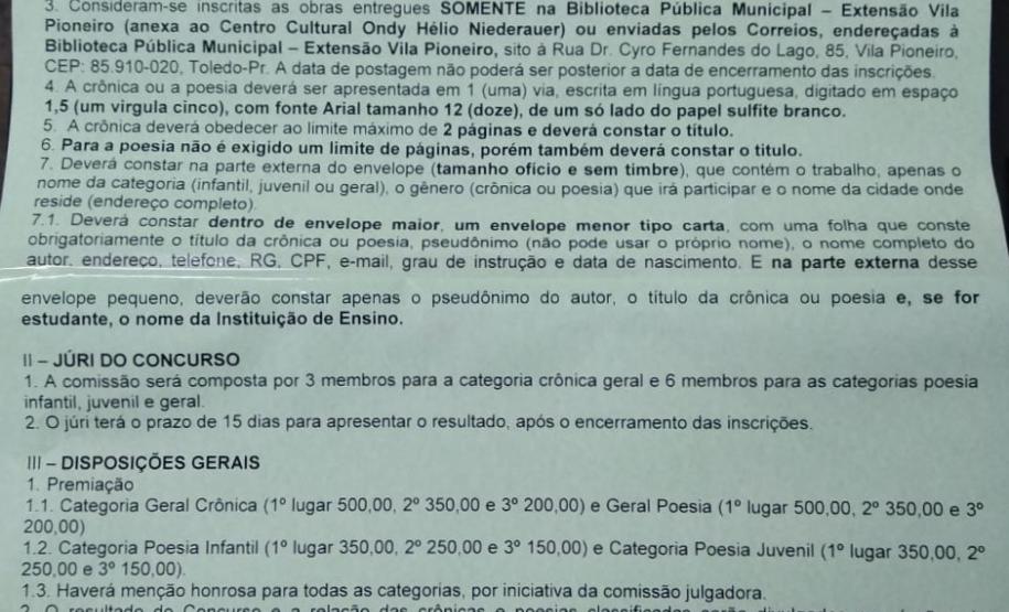 INSCRIÇÕES ABERTAS PARA O 7º CONCURSO EDY BRAUN