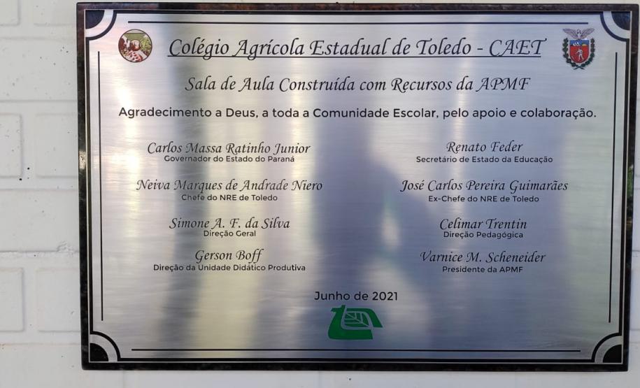 Inauguração de Sala de Aula no Colégio Agrícola Estadual de Toledo